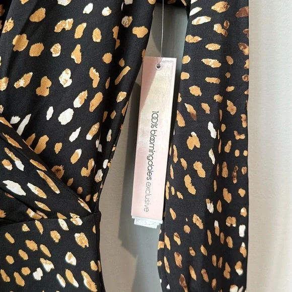 NWT Aqua Animal Print Wrap Long Sleeve Mini Dress S - Picture 3 of 11